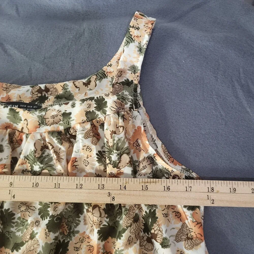 SHEIN Womens Medium Floral Butterfly Print Camisole Tank Top Blouse - Picture 6 of 9